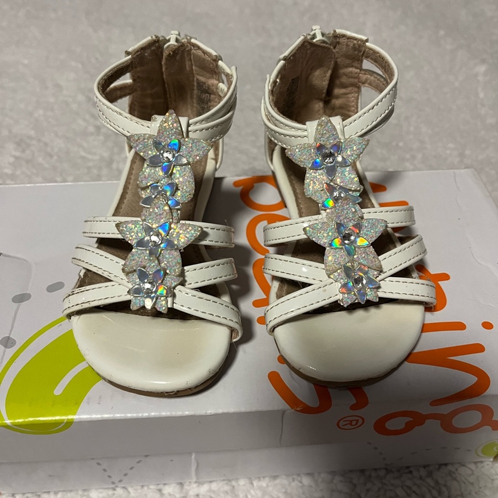 Jumping Beans toddler girl gladiator sandals, white, size 6
